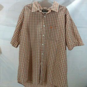 G.H.Bass : Orange Short sleeve check shirt.